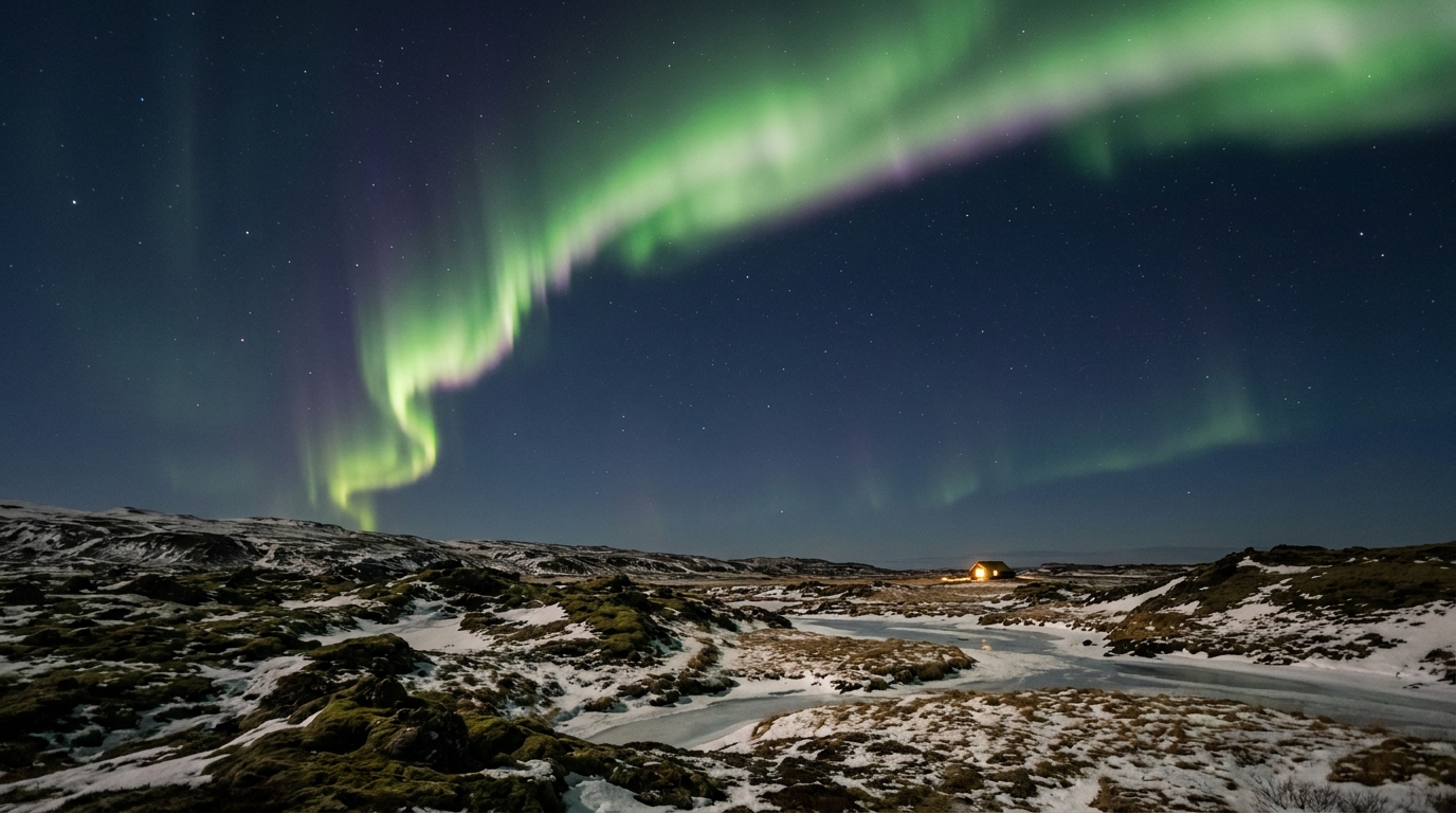 Winter, the aurora
